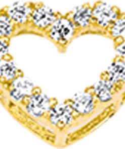 The Jewelry Collection | The Jewelry Collection Hanger Hart Zirkonia - Goud | Nu te koop bij 14Karaats.nl | 10001091-Pendants