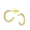JYC | Joy|S- Zilveren oorringen stud - 10 mm - diamond dust t47 - gold plated | Nu te koop bij 14Karaats.nl | 10001087-Earrings/Body-piercing Jewellery