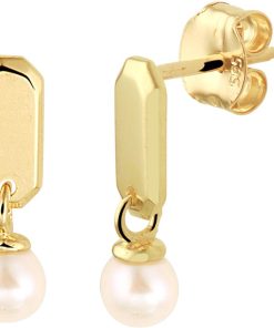 Its-Beautiful | Gouden Oorhangers Parel | Nu te koop bij 14Karaats.nl | 10001091-Pendants