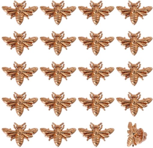 Merkloos / Sans marque | Vintage Bij Broche Set - 20 Stks - Licht Goud - Legering - 26x17