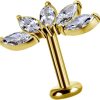 Piercings works | 18 Karaat Gouden Oor Piercing  -  Swarovski Zirkonia | Nu te koop bij 14Karaats.nl | 10001087-Earrings/Body-piercing Jewellery
