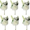 JGS | JGS Premium - Bruiloft bloemen stekers set voor mannen en vrouwen - corsage broche - pak decoratie - 6 stuks | Nu te koop bij 14Karaats.nl | 10001085-Brooches