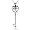 Orphelia | Orphelia HD-4180 - Hanger Sleutel - 18 Karaat Witgoud / Diamant 0.10 ct | Nu te koop bij 14Karaats.nl | 10001091-Pendants