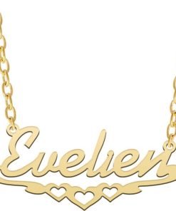 Taboo Sieraden | Gouden ketting met naam en hartjes | Nu te koop bij 14Karaats.nl | 10001091-Pendants