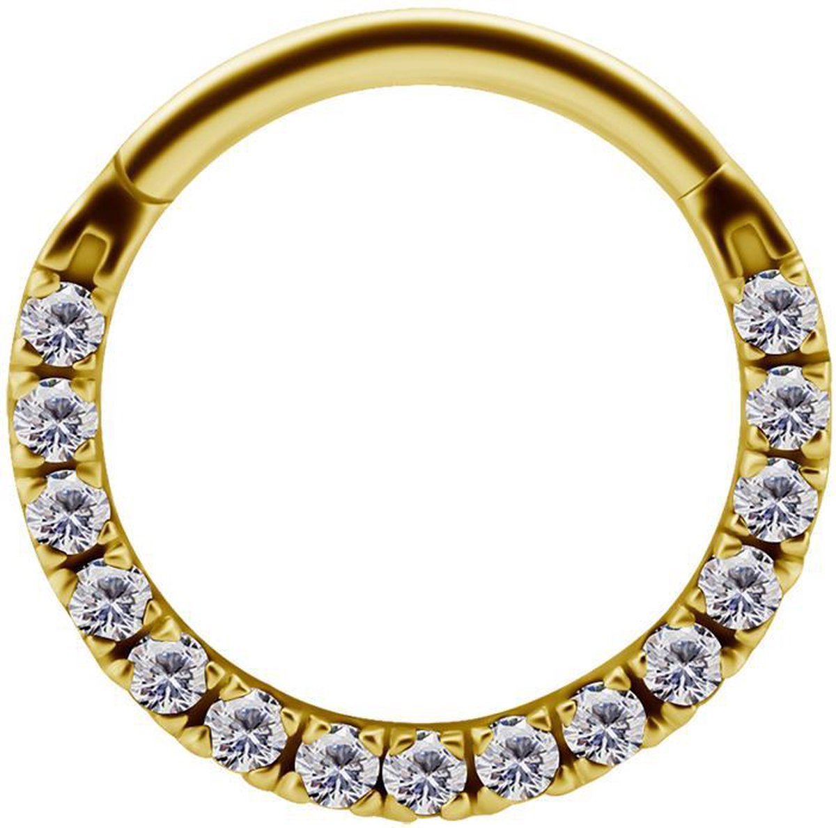 Piercings works | 18 Karaat Goud Septum Daith Ring - Swarovski Zirconia | Koop bij 14Karaats.nl Piercings works | 18 Karaat Goud Septum Daith Ring - Swarovski Zirconia | Nu te koop bij 14Karaats.nl | 10001087-Earrings/Body-piercing Jewellery