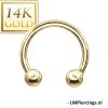 LMPiercings NL | 14K Goud  horseshoe piercing - 10 mm | Nu te koop bij 14Karaats.nl | 10001087-Earrings/Body-piercing Jewellery