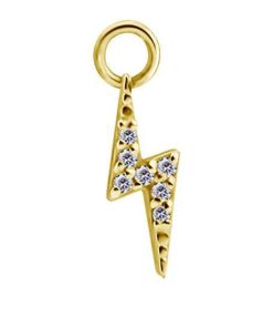 Piercings works | 18 Karaat Goud Hanger voor Oorbel - Bliksem Swarovski Zirkonia | Nu te koop bij 14Karaats.nl | 10001091-Pendants