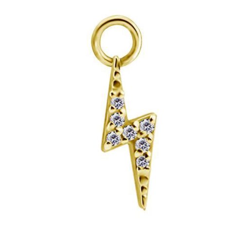 Piercings works | 18 Karaat Goud Hanger voor Oorbel - Bliksem Swarovski Zirkonia | Nu te koop bij 14Karaats.nl | 10001091-Pendants
