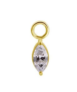 Piercings works | 18 Karaat Goud Hanger voor Oorbel - Marquise Swarovski Zirkonia | Nu te koop bij 14Karaats.nl | 10001091-Pendants