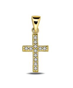 Zwartevalk | Juwelier Zwartevalk 14 karaat gouden kruis hanger - 14.255 | Nu te koop bij 14Karaats.nl | 10001091-Pendants