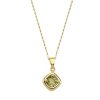 Star juwelier | Gouden Ketting Groen Hanger Zirkonia 14 karaats | Nu te koop bij 14Karaats.nl | 10001091-Pendants