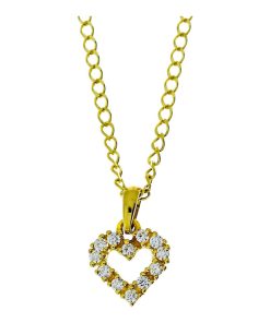 Star juwelier | Gouden Ketting Hart Hanger 0.24 ct Diamant 18 karaats | Nu te koop bij 14Karaats.nl | 10001091-Pendants