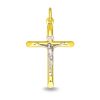 Zwartevalk | Juwelier Zwartevalk - 14 karaat gouden bicolor kruis hanger met Jezus 14.401.010 | Nu te koop bij 14Karaats.nl | 10001091-Pendants