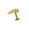 Piercings works | Natuurlijke Elegantie: 18 Karaats Goud Bladvormige Oorpiercing met Zirkonia | Nu te koop bij 14Karaats.nl | 10001087-Earrings/Body-piercing Jewellery