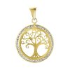 Lucardi | Lucardi Dames 14 Karaat geelgouden hanger family tree zirkonia - Hanger - 14 Karaat Goud - Geelgoud | Nu te koop bij 14Karaats.nl | 10001091-Pendants
