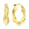 Juwelier Emo | Juwelier Emo - 14 Karaat Geelgouden Wokkel Oorbellen met Arcering - Diameter 17mm | Nu te koop bij 14Karaats.nl | 10001087-Earrings/Body-piercing Jewellery