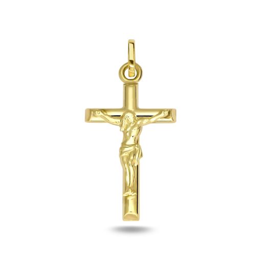 Zwartevalk | Juwelier Zwartevalk 14 karaat gouden kruis met Jezus - 14.287/28x16 | Nu te koop bij 14Karaats.nl | 10001091-Pendants