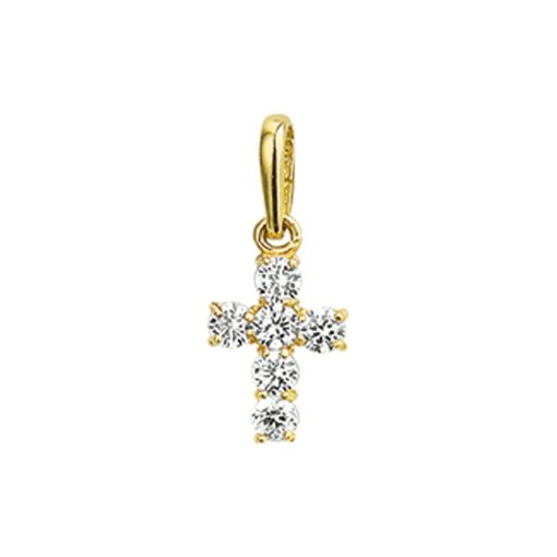 Marie-Celeste | Marie Celeste hanger kruis zirkonia - Goud | Nu te koop bij 14Karaats.nl | 10001091-Pendants