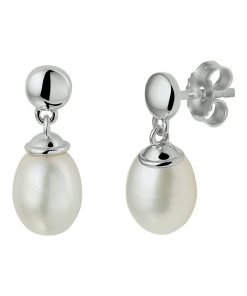 Its-Beautiful | Witgouden Oorhangers met Witte Zoetwaterparel | Nu te koop bij 14Karaats.nl | 10001091-Pendants