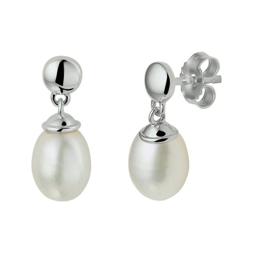 Its-Beautiful | Witgouden Oorhangers met Witte Zoetwaterparel | Nu te koop bij 14Karaats.nl | 10001091-Pendants