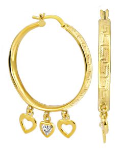 Zwartevalk | Juwelier Zwartevalk - 14 karaat gouden bedel oorbellen met zirkonia 12.055/28mm-- | Nu te koop bij 14Karaats.nl | 10001087-Earrings/Body-piercing Jewellery