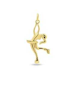 Silventi | Silventi 9NBSAM-G230385 Gouden Hangertje Kunstschaatster - 14 Karaat Bedeltje - Kunstschaatster 22