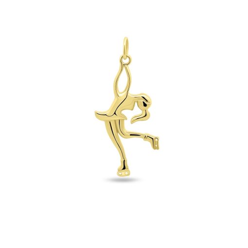 Silventi | Silventi 9NBSAM-G230385 Gouden Hangertje Kunstschaatster - 14 Karaat Bedeltje - Kunstschaatster 22