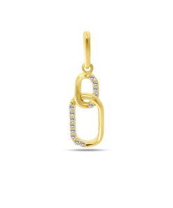 Silventi | Silventi 9NBSAM-G230294 Gouden Hangertje Schakels met Zirkonia - 13