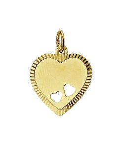 Sense Jewelry | Graveerhartje Mat Gediamanteerd | Nu te koop bij 14Karaats.nl | 10001091-Pendants