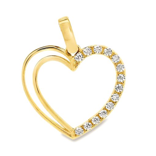 Zwartevalk | Juwelier Zwartevalk 14 karaat gouden hart hanger - 14.301 | Nu te koop bij 14Karaats.nl | 10001091-Pendants