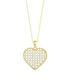 Star juwelier | Gouden Ketting Hart Hanger Zirkonia 14 karaats | Nu te koop bij 14Karaats.nl | 10001091-Pendants