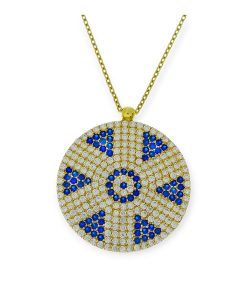 Star juwelier | Gouden Ketting Boze Oog Hanger Zirkonia 14 karaats | Nu te koop bij 14Karaats.nl | 10001091-Pendants