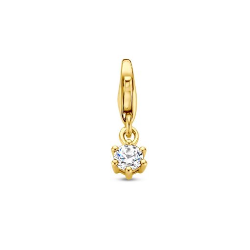 Its-Beautiful | Slotbedel Met Geboortesteen 14K Geelgoud | Nu te koop bij 14Karaats.nl | 10001091-Pendants