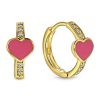 Juwelier Emo | Juwelier Emo - Hart Oorbellen Goud - 14 Karaat – ROZE – Diameter 12mm | Nu te koop bij 14Karaats.nl | 10001087-Earrings/Body-piercing Jewellery