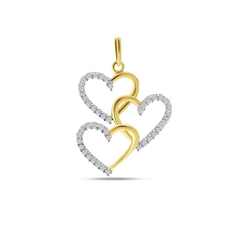 Silventi | Silventi 9NBSAM-G230344 Gouden Hangertje Hartjes - Zirkonia - 20