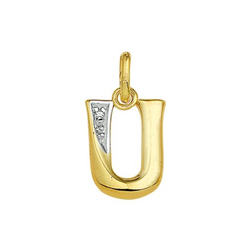 Its-Beautiful | Hanger Letter Diamant 0.005Ct H Si 14K Geelgoud | Nu te koop bij 14Karaats.nl | 10001091-Pendants