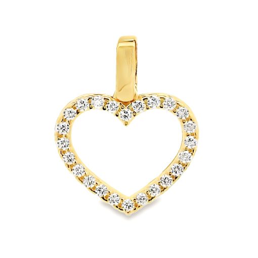 Zwartevalk | Juwelier Zwartevalk 14 karaat gouden hart hanger met zirkonia - 14.302 | Nu te koop bij 14Karaats.nl | 10001091-Pendants