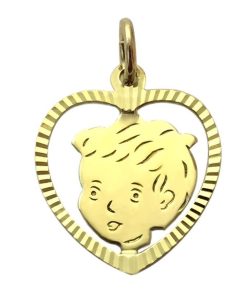 Zwartevalk | Juwelier Zwartevalk 14 karaat gouden jongens kinderkopje hanger - 14.199/14K | Nu te koop bij 14Karaats.nl | 10001091-Pendants
