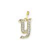 Star juwelier | Goud Hanger Letter V 14 karaats Zirkonia | Nu te koop bij 14Karaats.nl | 10001091-Pendants