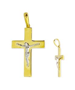 Star juwelier | Gouden Kruis Hanger Corpus 37 mm 19 mm 18 karaats | Nu te koop bij 14Karaats.nl | 10001091-Pendants