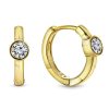 Juwelier Emo | Juwelier Emo - Oorbellen Goud met Steen – 14 Karaat – Zirkonia steen - Diameter 12mm | Nu te koop bij 14Karaats.nl | 10001087-Earrings/Body-piercing Jewellery