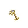 Piercings works | Betoverende Elegantie: 18 Karaats Goud Oorpiercing met Zirkonia | Nu te koop bij 14Karaats.nl | 10001087-Earrings/Body-piercing Jewellery