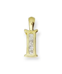 Star juwelier | Goud Hanger Letter I 14 karaats Zirkonia | Nu te koop bij 14Karaats.nl | 10001091-Pendants