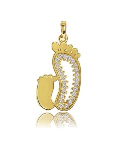 Zwartevalk | Juwelier Zwartevalk 14 karaat gouden voetjes hanger - 14.234 | Nu te koop bij 14Karaats.nl | 10001091-Pendants