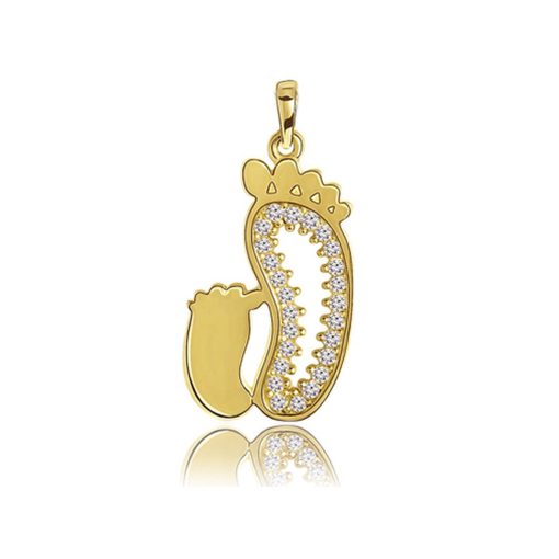 Zwartevalk | Juwelier Zwartevalk 14 karaat gouden voetjes hanger - 14.234 | Nu te koop bij 14Karaats.nl | 10001091-Pendants