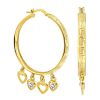 Zwartevalk | Juwelier Zwartevalk - 14 karaat gouden bedel oorbellen met zirkonia 12.055/35mm-- | Nu te koop bij 14Karaats.nl | 10001087-Earrings/Body-piercing Jewellery