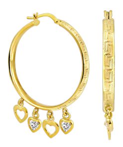 Zwartevalk | Juwelier Zwartevalk - 14 karaat gouden bedel oorbellen met zirkonia 12.055/35mm-- | Nu te koop bij 14Karaats.nl | 10001087-Earrings/Body-piercing Jewellery