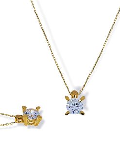 Star juwelier | Gouden Ketting Zirkonia Hanger 14 karaats | Nu te koop bij 14Karaats.nl | 10001091-Pendants