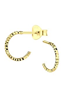 JYC | Joy|S - Zilveren oorringen stud - 10 mm - diamond cut t88 - gold plated | Nu te koop bij 14Karaats.nl | 10001087-Earrings/Body-piercing Jewellery
