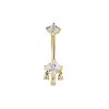 Piercings works | Betoverende Elegantie: 18 Karaats Goud Navel Piercing met Zirkonia | Nu te koop bij 14Karaats.nl | 10001087-Earrings/Body-piercing Jewellery